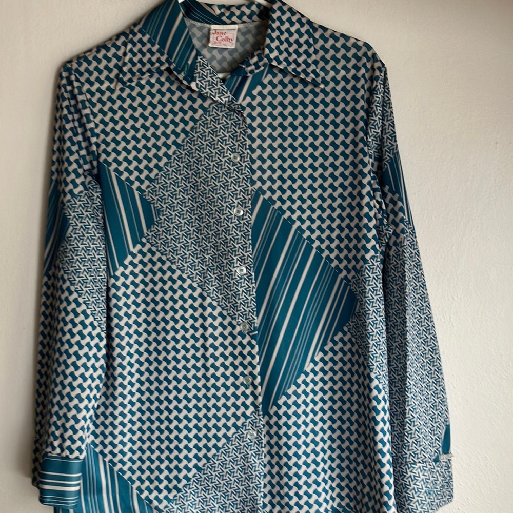 Authentic Jane Colby Vintage 70’s Blouse Flare Cuff